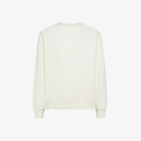 Felpa girocollo in cotone effetto vintage bianco panna