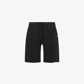 Black cotton fleece Bermuda shorts