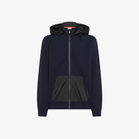 Giacca in felpa di cotone e nylon navy blue