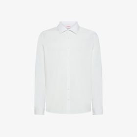 Camicia in popeline di cotone stretch bianco