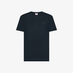 Navy blue linen jersey T-shirt