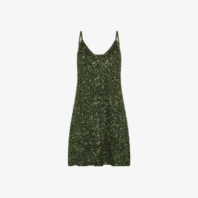 Dark green all-over sequin dress