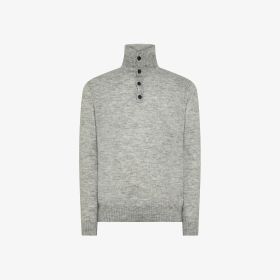 Maglia in lana e alpaca con bottoni grigio chiaro
