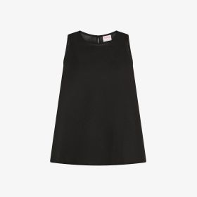 Canotta in misto lino nero