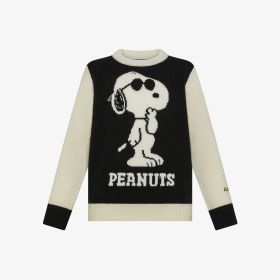 Maglia Peanuts in lana e cashmere nero/bianco panna