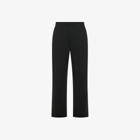 Black pleated cotton trousers