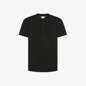 T-shirt in piquet di cotone nero