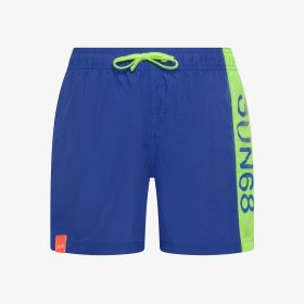 Royal blue nylon beach shorts