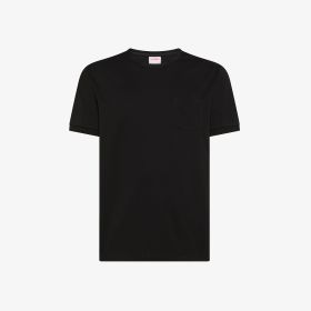 Black cotton jersey t-shirt with pocket