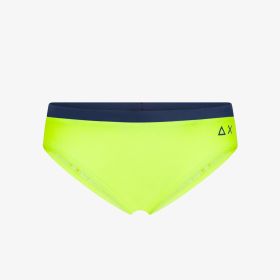 Yellow fluo nylon bikini briefs