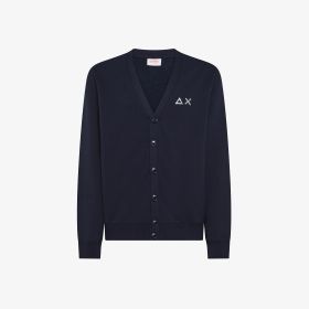 Cardigan in felpa di cotone con bottoni navy blue