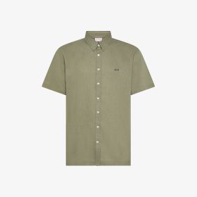 Camicia in lino e cotone verde salvia