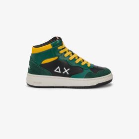 Sneaker Boy's Big Basket Evo Midi in PU verde scuro