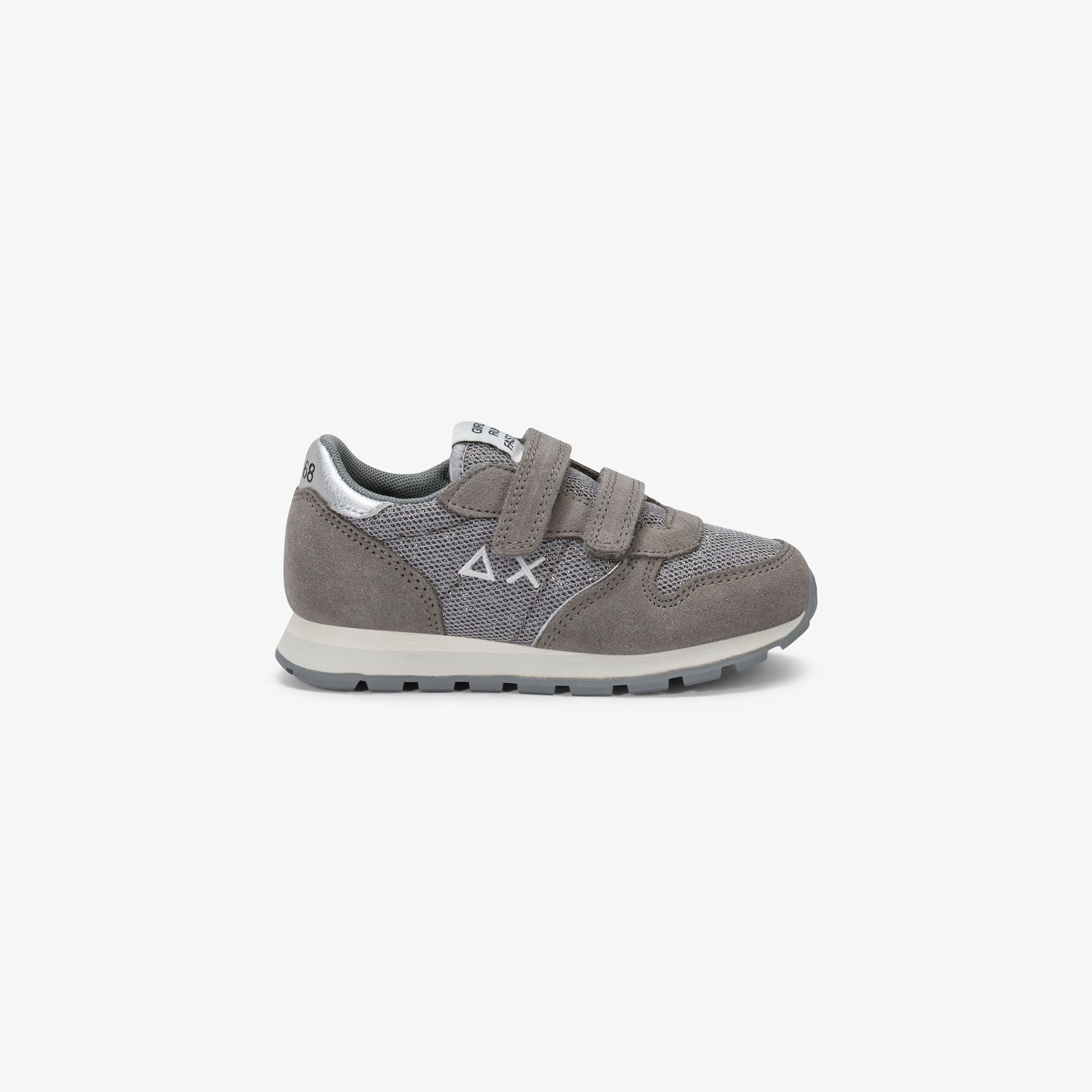 Sneaker Girl's Ally Glitter in suede e mesh grigio medio