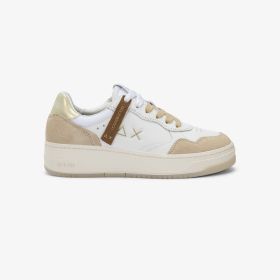 Sneaker Basket Love Lady in pelle e suede bianco/beige
