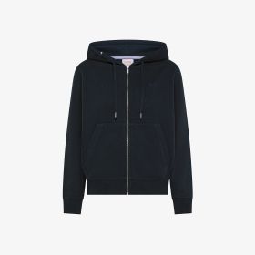 Navy blue cotton zip sweatshirt