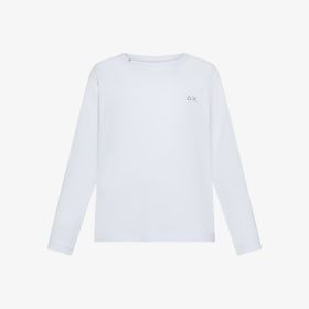 T-shirt in cotone con maniche lunghe bianco