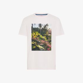 Pink printed cotton jersey T-shirt