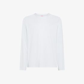 White jersey t-shirt with long sleeves