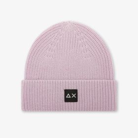 Berretto beanie in misto lana a costine rosa