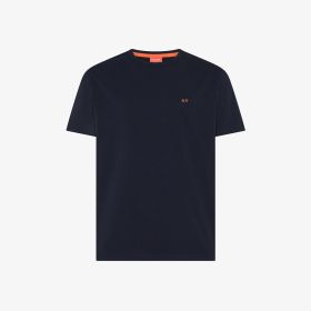 Navy blue cotton jersey crew-neck T-shirt