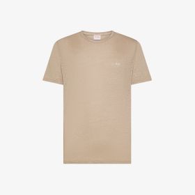 Stone grey linen jersey T-shirt