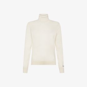 Maglia dolcevita in filato di misto lana bianco panna