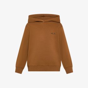 Felpa in cotone con cappuccio marrone cacao