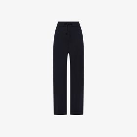 Navy blue wool and cashmere joggers