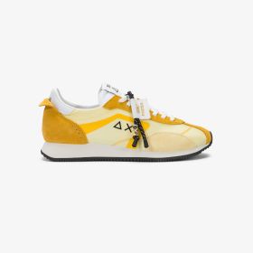 Lemon yellow Easy Runner suede and nylon sneaker