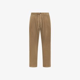Pantaloni chino in velluto con coulisse beige
