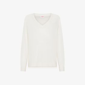 Maglia con scollo a V bianco