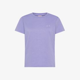 T-shirt girocollo in jersey di cotone lilla