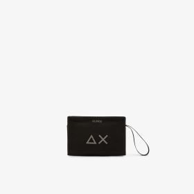 Beauty case in tela di cotone nero