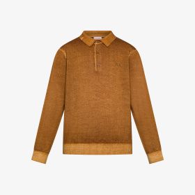 Polo in lana effetto vintage marrone cacao