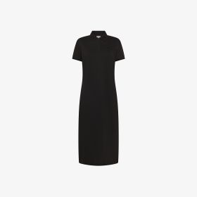 Black cotton piqué polo dress
