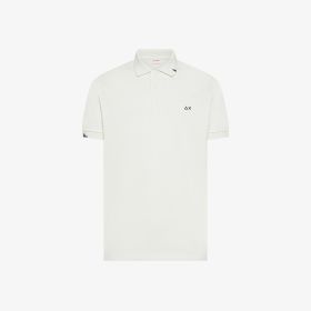 Polo con dettagli destroyed in cotone bianco panna