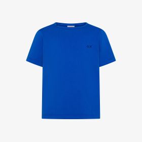 Royal blue cotton jersey crew-neck T-shirt