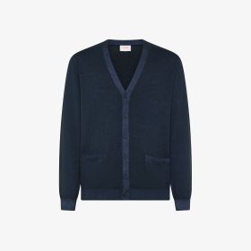 Cardigan in lana effetto vintage navy blue