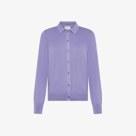 Cardigan in maglia di cotone lilla