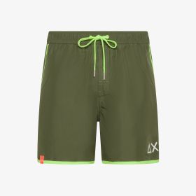 Shorts mare in nylon verde militare