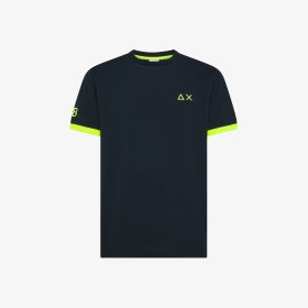 Navy blue cotton piqué T-shirt