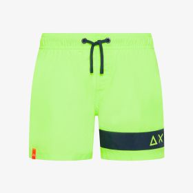 Yellow fluo nylon beach shorts