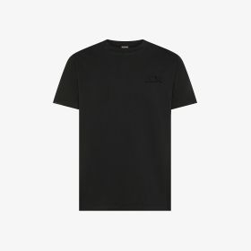 T-shirt in cotone effetto vintage nero