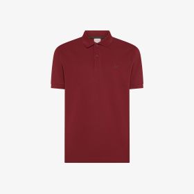 Polo in piquet di cotone stretch bordeaux