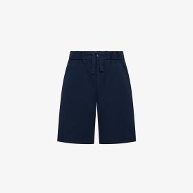 Navy blue heavy poplin Bermuda shorts