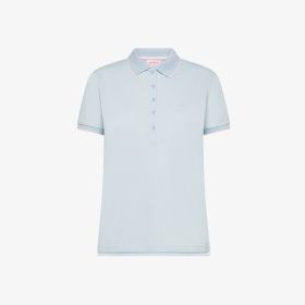 Polo in piquet di cotone azzurro