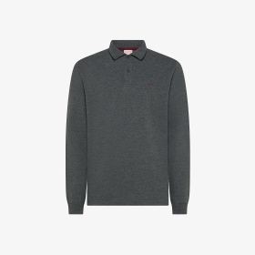Polo small stripes on collar l/s