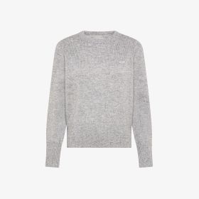 Maglia girocollo in lana e cashmere grigio chiaro