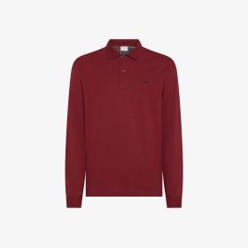 Bordeaux cotton polo shirt with patch